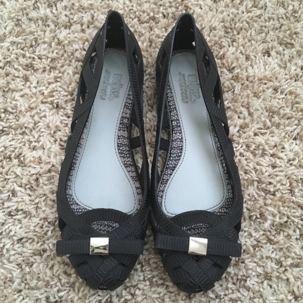 🚫SOLD!!!🚫 Jason Wu Melissa Black PVC Jelly Cutout Flats